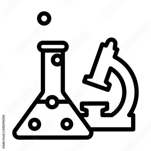 R&D Lab Vector Line Icon Design
