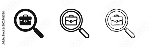 Job Search and Recruitment Business Icon Set