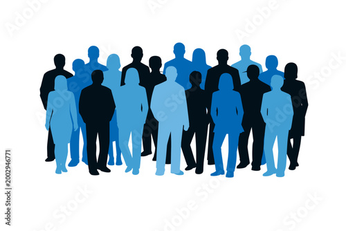 Diverse group of people gathered together, a representation of teamwork and community, emphasizing collaboration and unity for a common goal or event