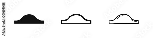 Speed Bump Icon Set - Road Safety and Traffic Control in Three Styles