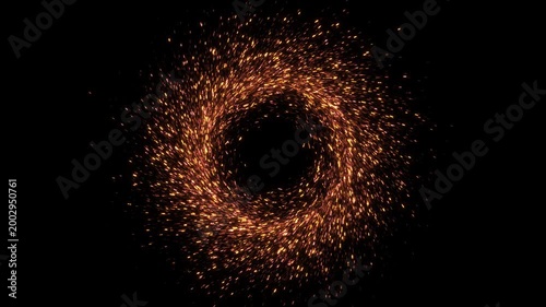 Festive luxury golden glitter spark circle energy ring sparkles swirl sparkling light circle geometric luxury spin ceremony particles 4k presentations, and special events awards ceremony. 3D