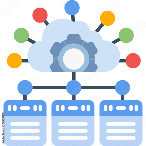 Bild auf Leinwand Virtualization Icon Vector Element