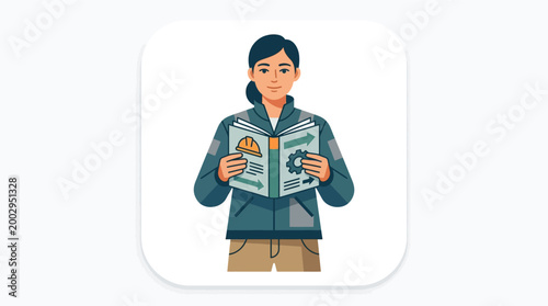 Man reading a newspaper outdoors.