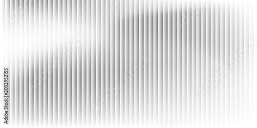 Transparent corrugated plastic ribbed glass background with abstract line patterns. 3D gradient light effects for retail windows or architectural panels. Vintage chrome reflections or polycarbonate.