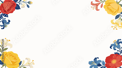 A delicate floral design incorporating American flag colors. Ideal for patriotic holidays, celebrations, or themes needing a soft, elegant touch. Grea