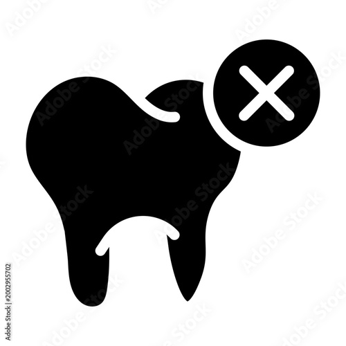 Tooth Remove Vector Glyph Icon Design