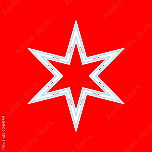 chicago flag on a star icon. vector illustration isolated on white background
