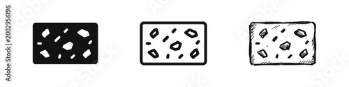 Photography Terrazzo Stone Texture and Concrete Aggregate Material Icon Set