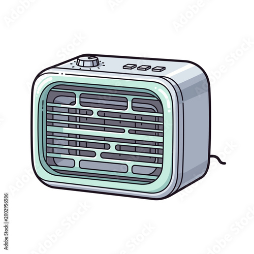 Modern Electric Air Purifier with White and Mint Green Casing