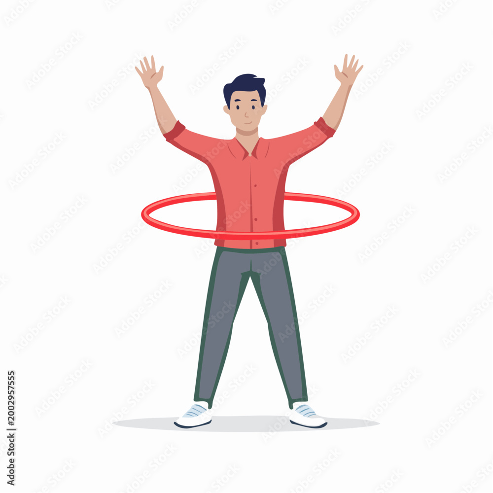 Fototapeta premium Man Hula Hooping