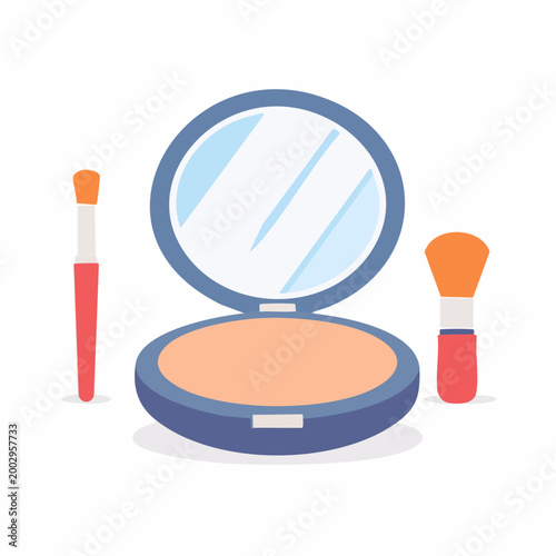 Compact Powder and Makeup Brushes