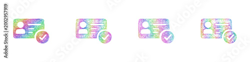 Multicolor sketch subscription active icon design set