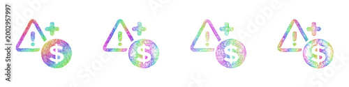 Fotografie Rainbow sketch overage charge icon design set