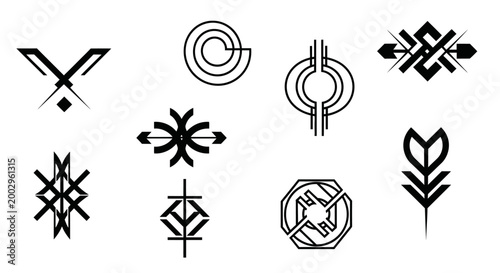 Foto Collection of abstract geometric shapes.