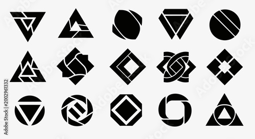 Bild auf Leinwand Geometric shapes icons set.