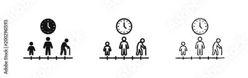 Human Life Cycle Timeline Icon Set