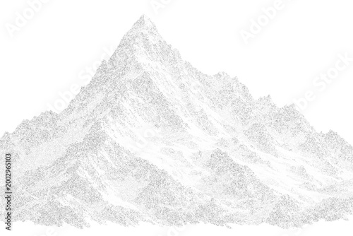 Photos Vector Png Stippled mountain range with grainy texture in vintage pointillism style