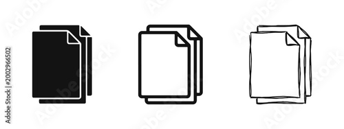Document and File Copy Icon Set for Office Administration