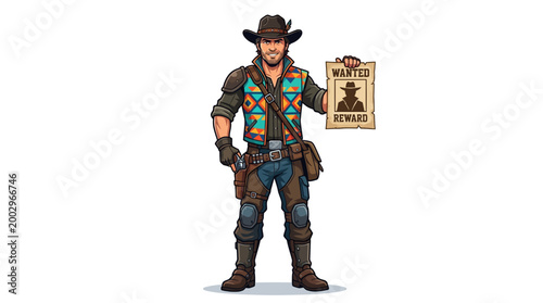 Man wearing cowboy hat and boots.
