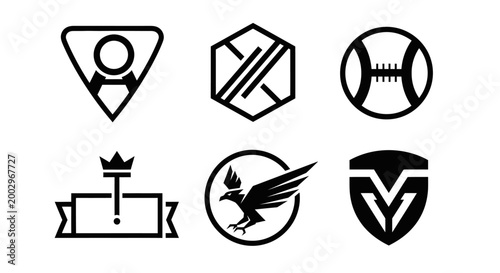 Collection of various sports team logos.