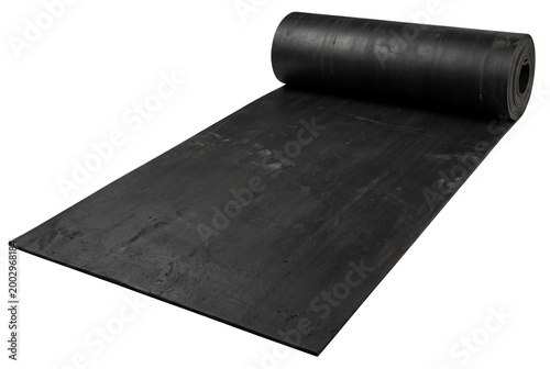 Obraz na plátně Black rubber sheet roll isolated