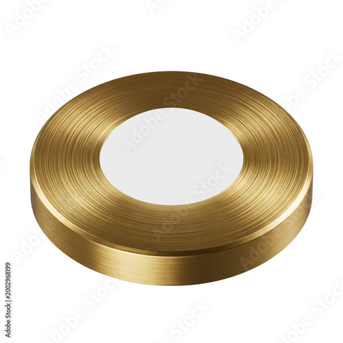 Fotografía Circular brass recessed ceiling light isolated