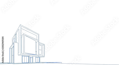 Minimalist Architectural Sketch of a Modern Building Structure
