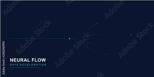Photos Abstract digital neural network flow with data acceleration lines and nodes