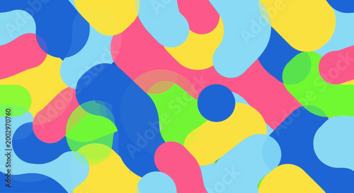 Seamless Pattern of Colorful Organic Liquid Shapes and Blobs