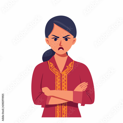 Angry Woman with Arms Crossed