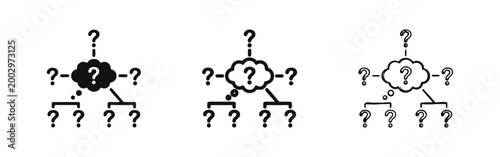 Problem Solving Question Mark Hierarchy and Logic Icon Set