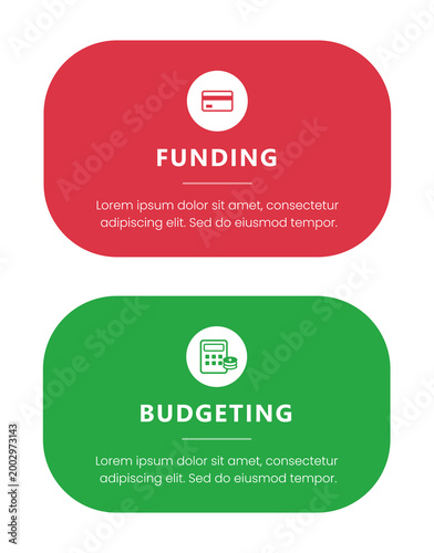Funding and budgeting buttons financial management and resource allocation concepts