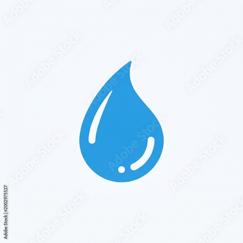 Water drop icon, clean 2D flat vector