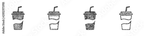 Sketch soft drink icon design set