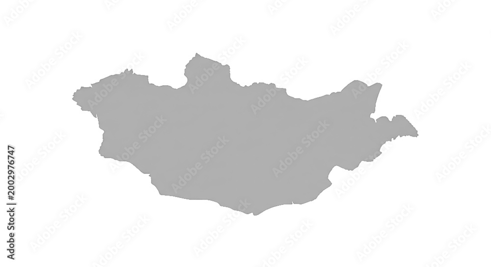 Fototapeta premium Halftone map of mongolia gray geography