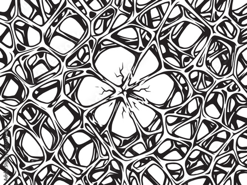 High contrast bio structure illustration featuring lattice detail