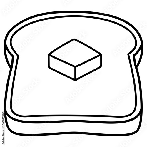 Butter on Toast Vector Illustration 