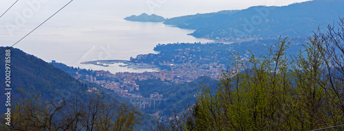 Canvastavla Panoramic view of the Gulf of Rapallo, Liguria, Italy