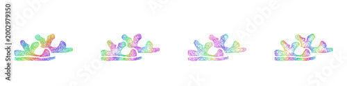 Multicolored sketch sandals icon design set
