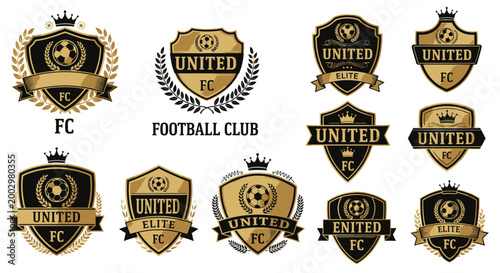 Принти на полотні Golden Football Club Badges Logos.