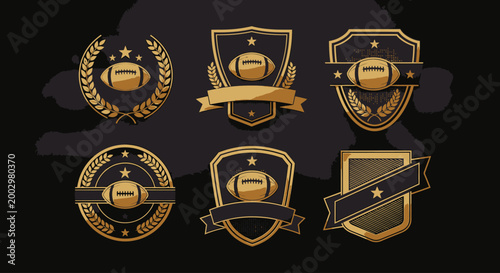 Golden Badges and Shields Emblems.