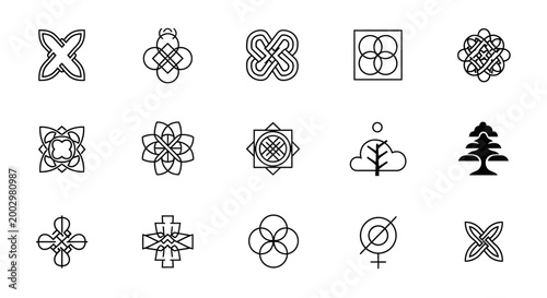 Obraz na plátně Geometric shapes and symbols icons.