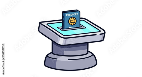 Passport scan kiosk, travel verification, border control