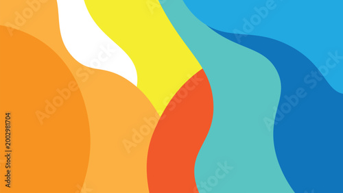 Colorful Abstract Fluid Shapes Background, Modern Bright Gradient Wave Design for Creative Use