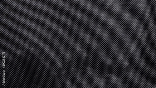 Black Nylon Fabric Texture Background, Durable Synthetic Fiber Material