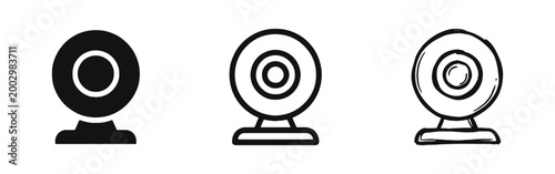 Webcam icon set for video conferencing and online streaming