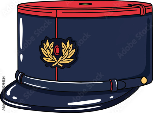 French Kepi Military Officer Hat Vintage Uniform Vector Illustration