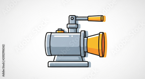 Vintage Movie Camera Illustration with Retro Design.