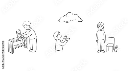 Child Playing with Memories and Imagination