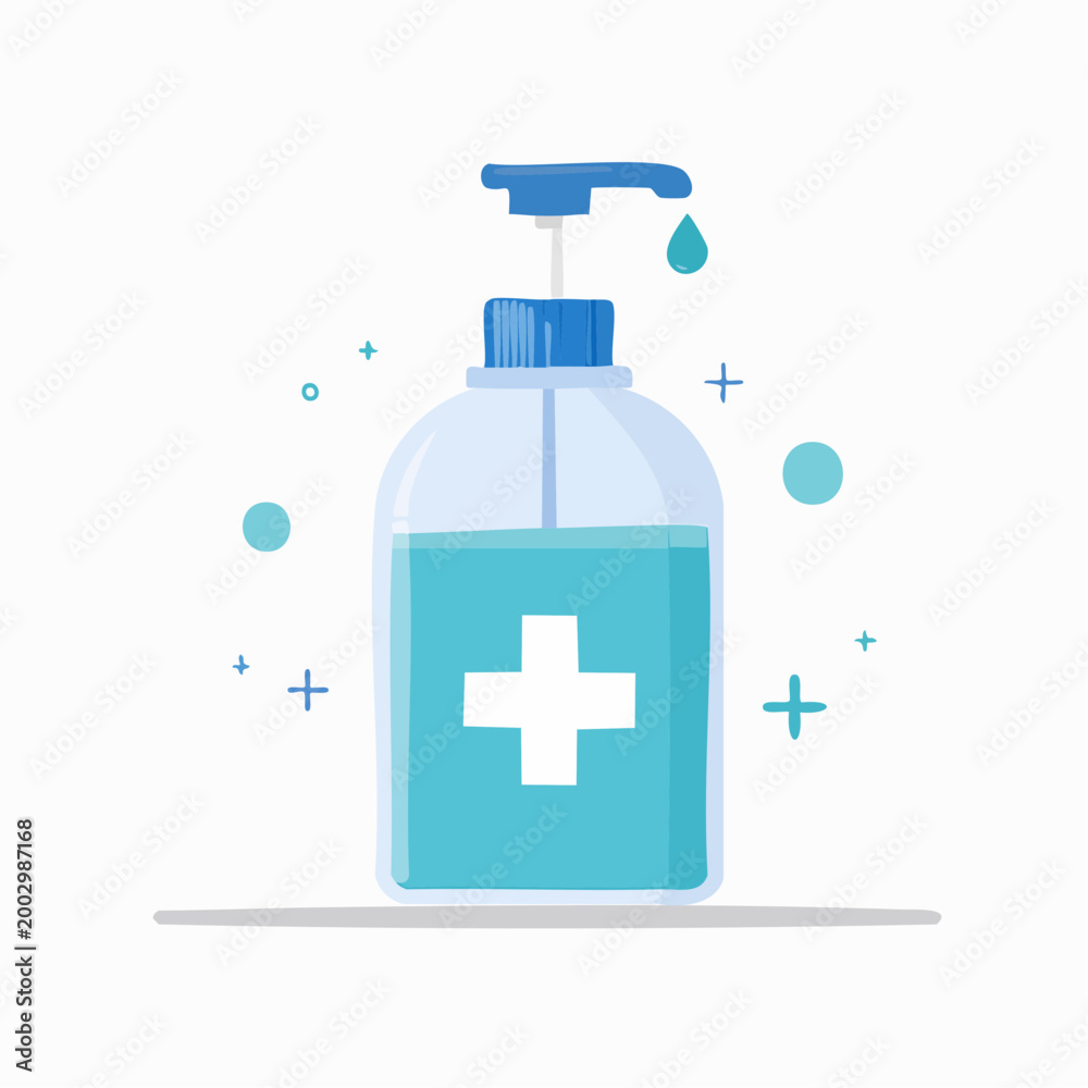 Fototapeta premium Hand Sanitizer Bottle with Plus Sign